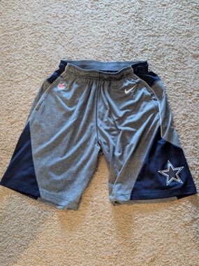 Nike Dri-Fit Gray & Navy Dallas Cowboys Athletic Shorts